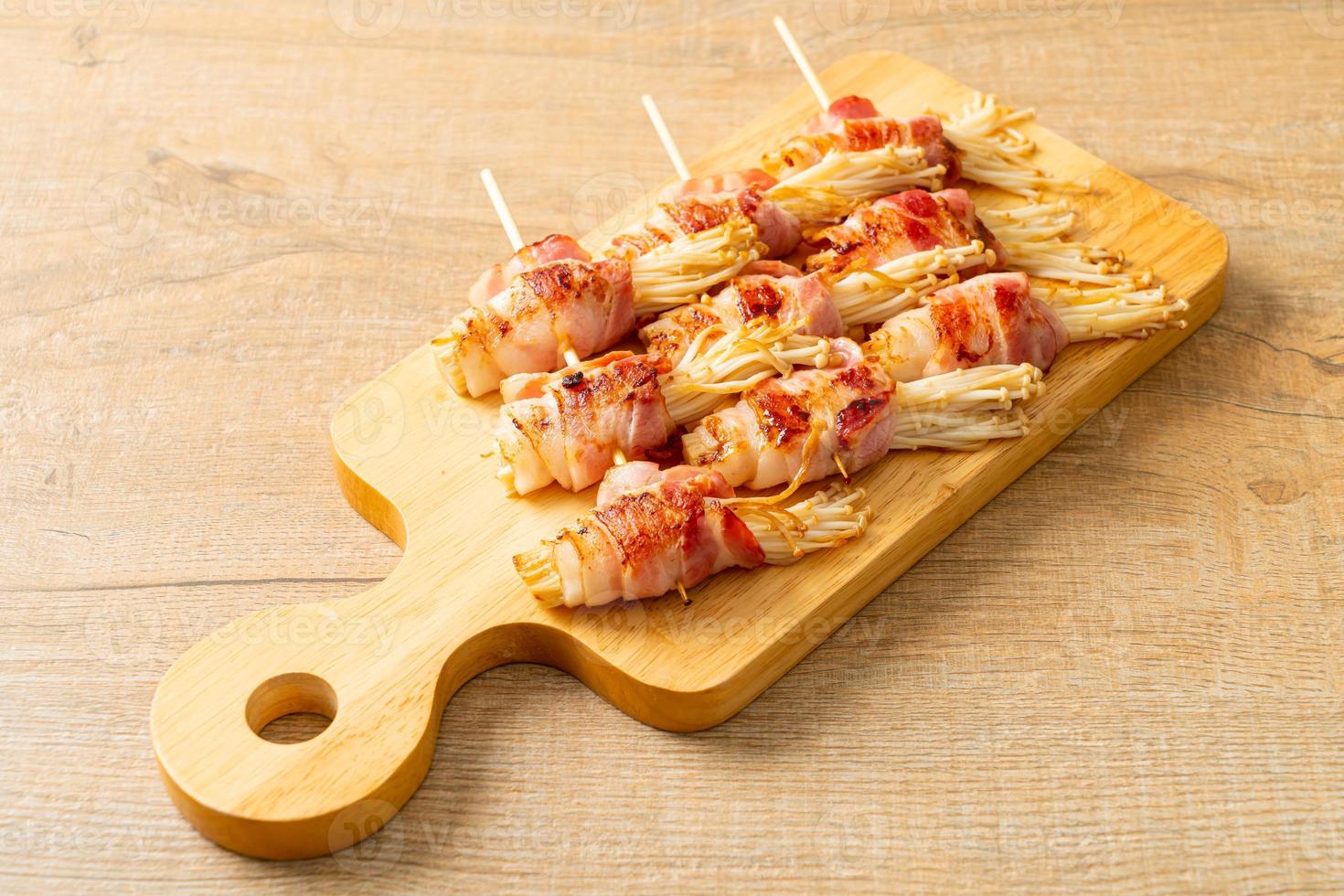 Bacon Wrapped Golden Needle Mushroom photo