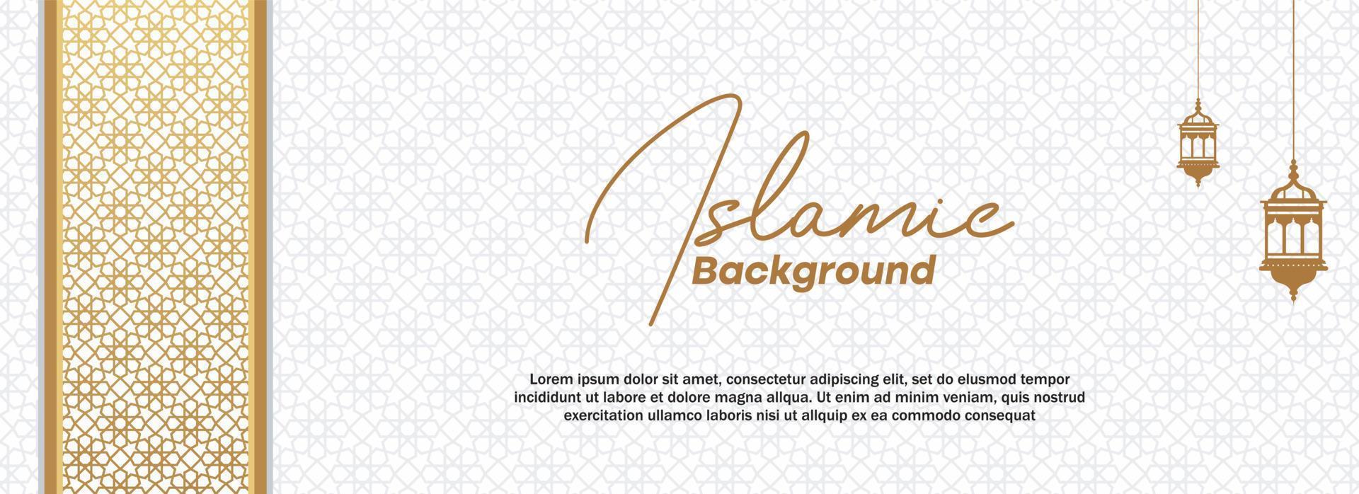 Arabic Islamic Elegant White and Golden vector