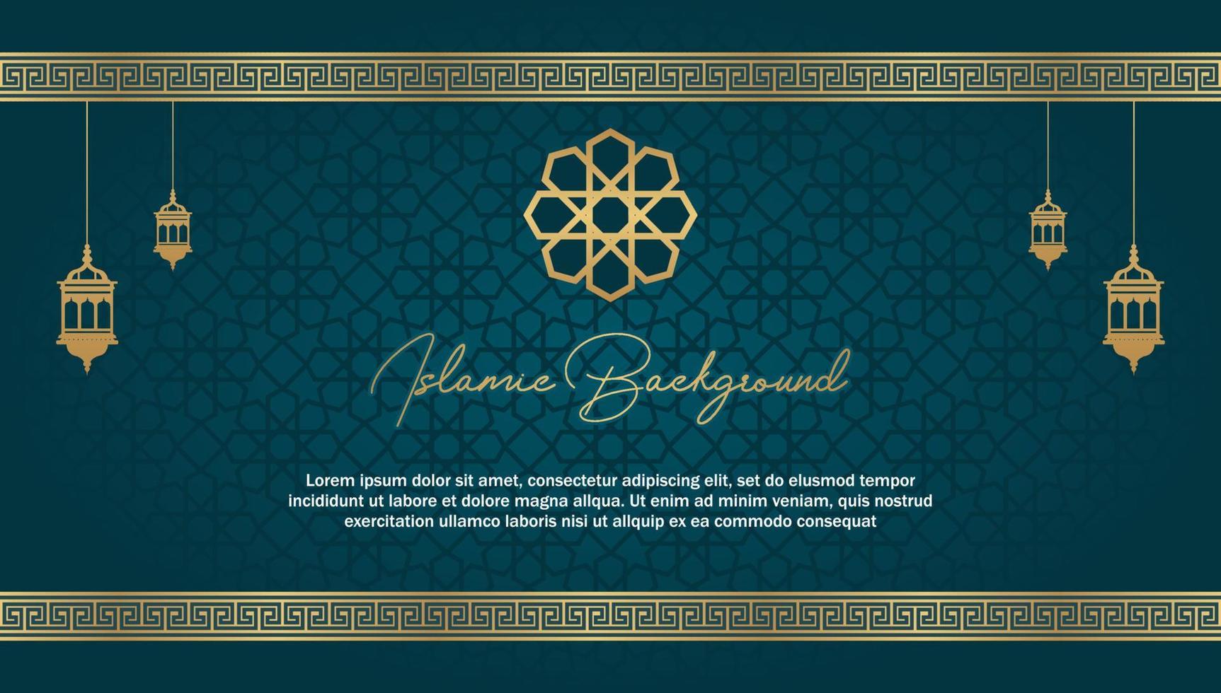 Islamic Luxury Golden Ornament Border vector