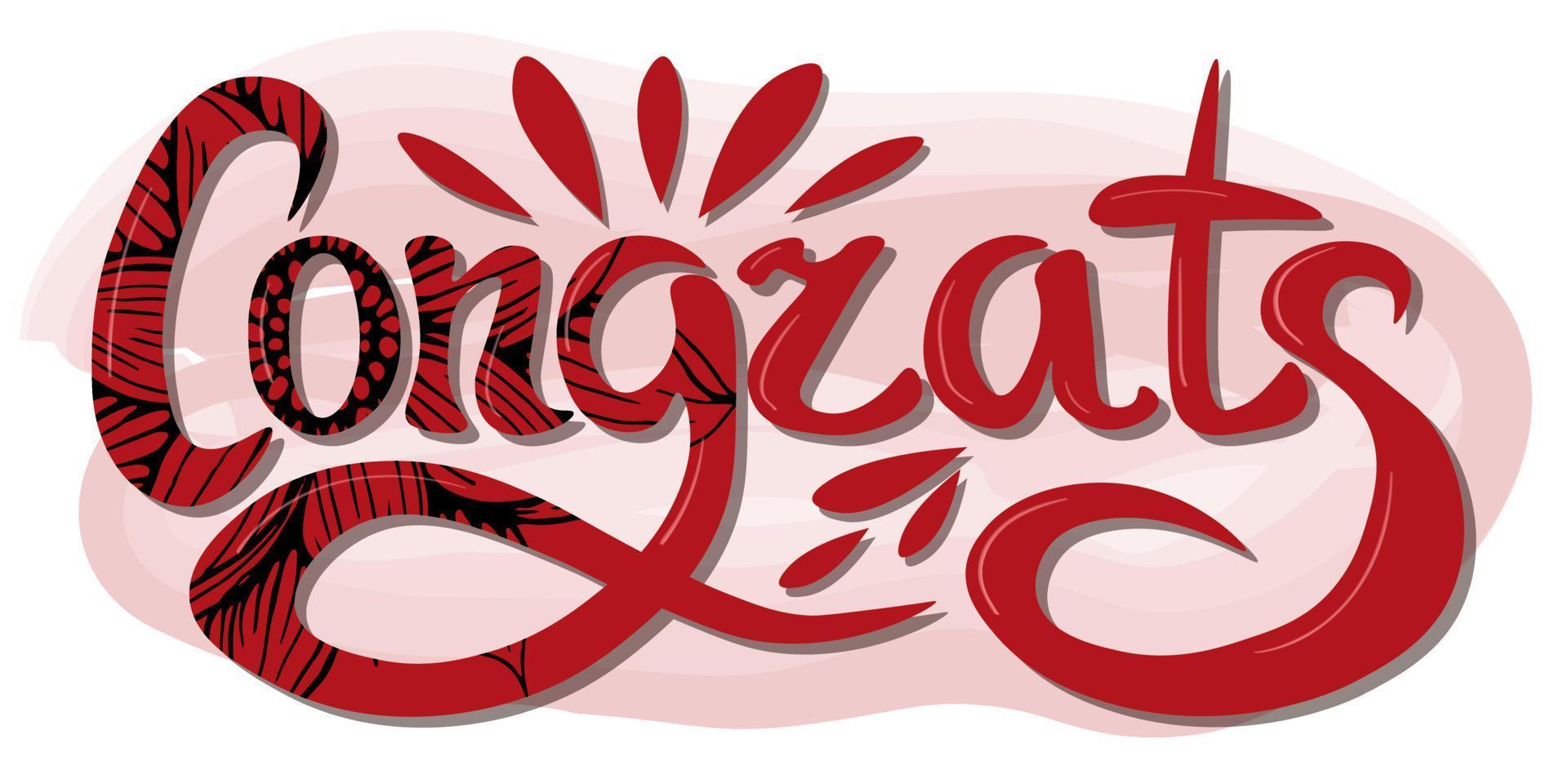 Congratulations, lettering inscription for congratulatory. vector