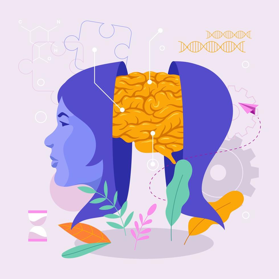 Science Mind Women Concept vector