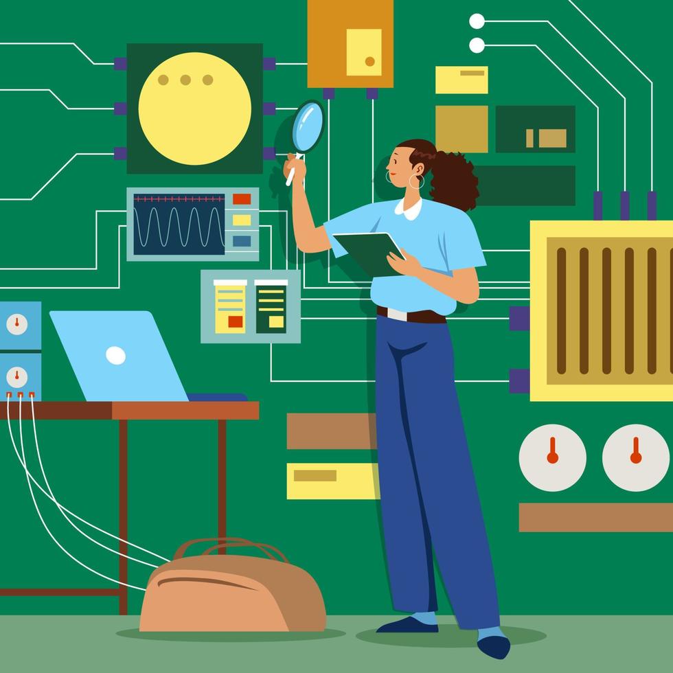 Electronics Engineering Women Concept vector