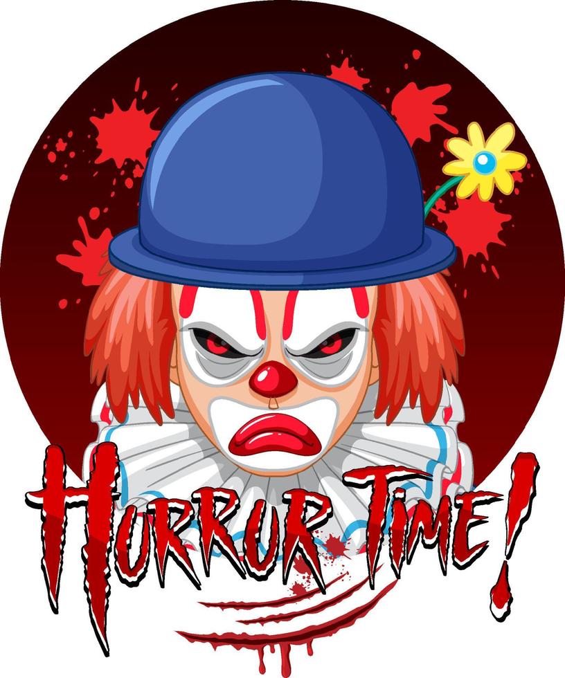 Scary creepy clown face vector