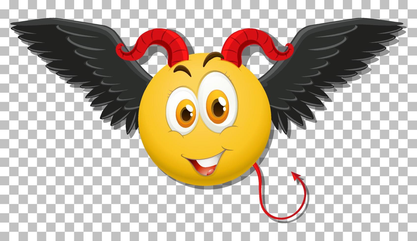 Devil emoticon with facial expression vector