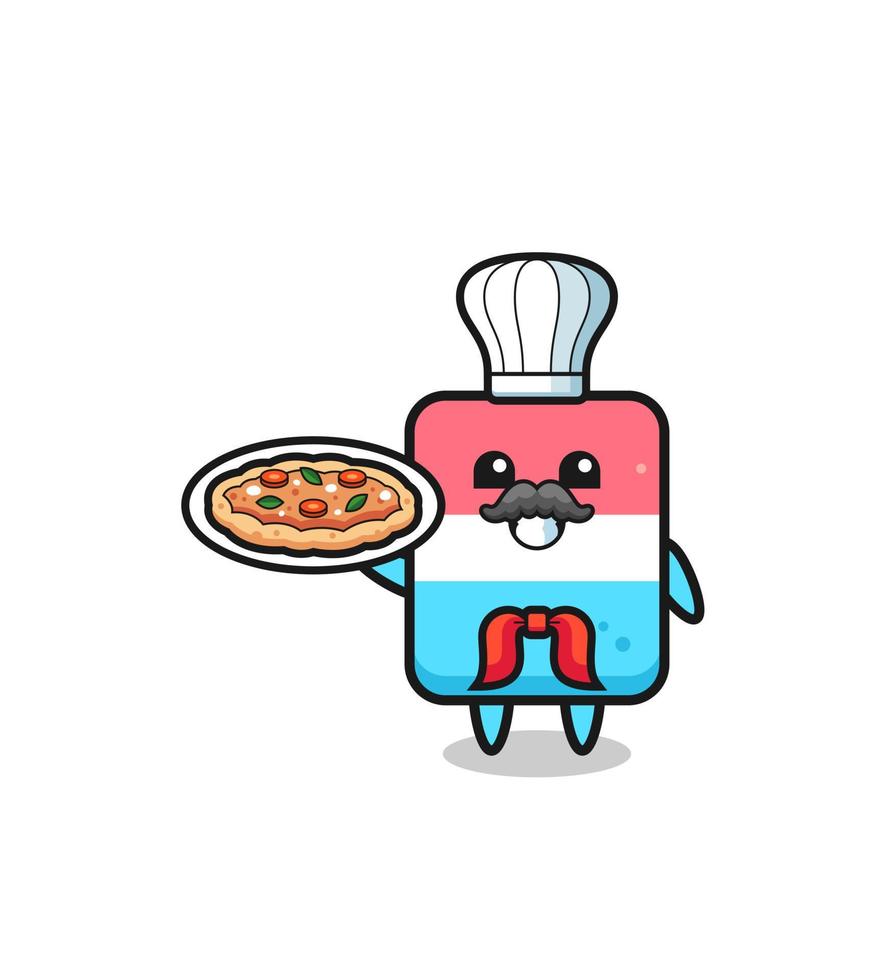 Carácter de borrador como mascota del chef italiano vector