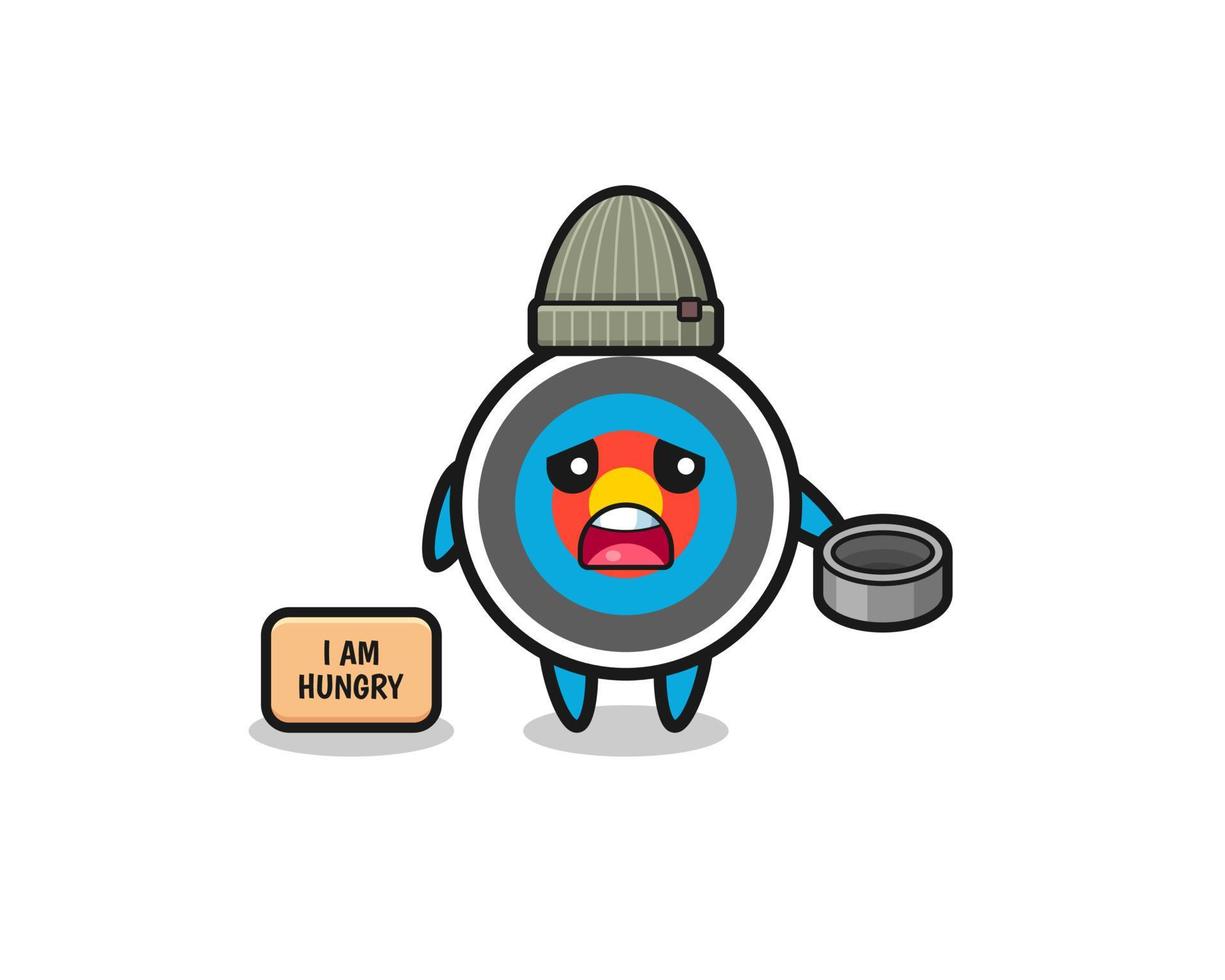 cute target archery beggar cartoon character vector