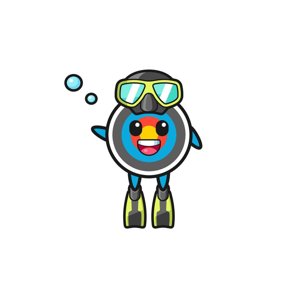 the target archery diver cartoon character vector