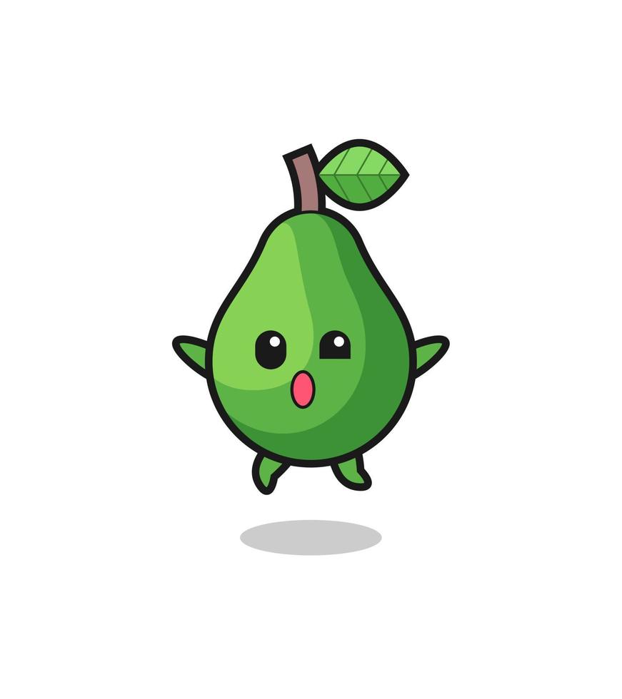 avocado character is jumping gesture vector