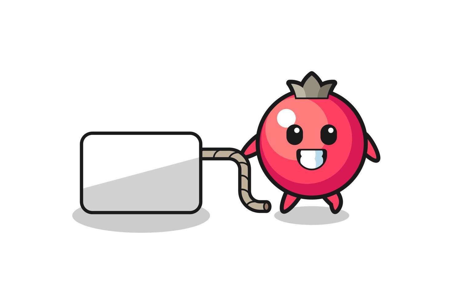 cranberry cartoon is pulling a banner vector