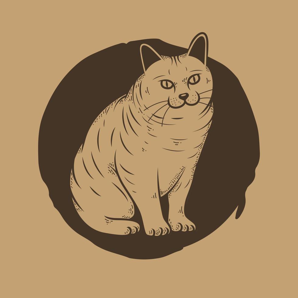 Cat Hand Drawn Vector