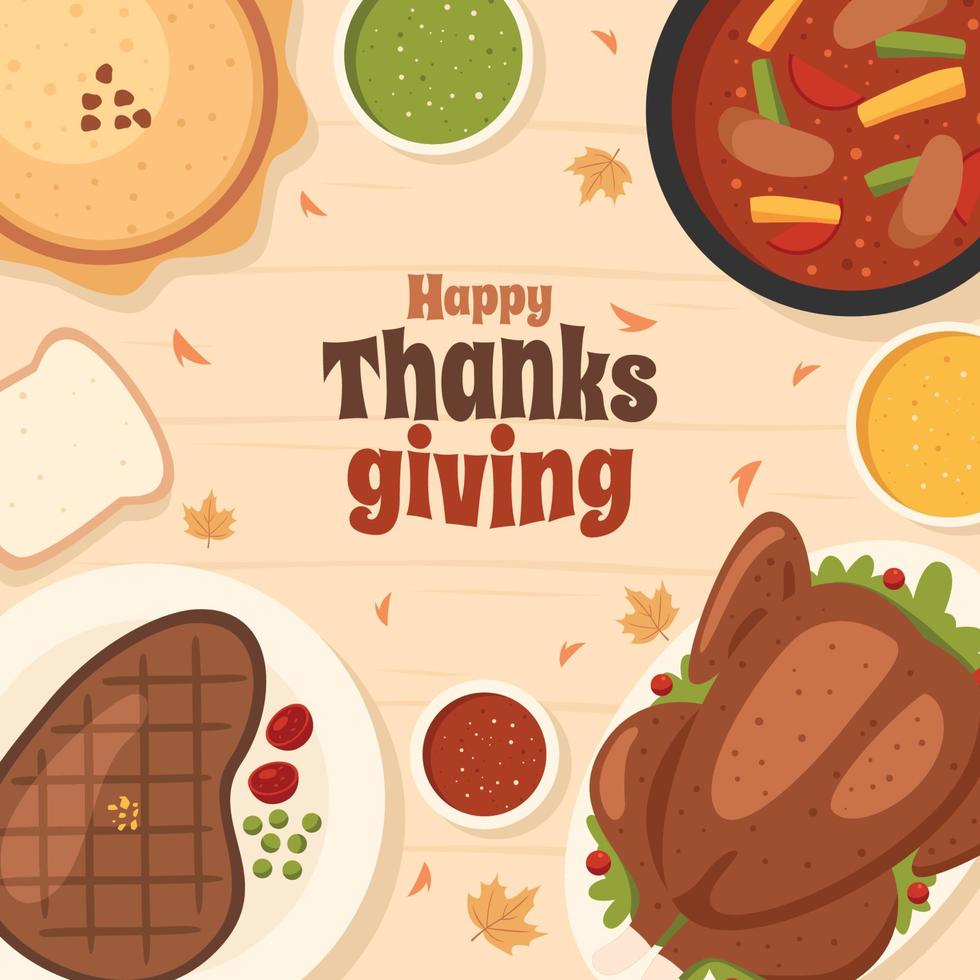 Thanksgiving Dinner Table Background vector