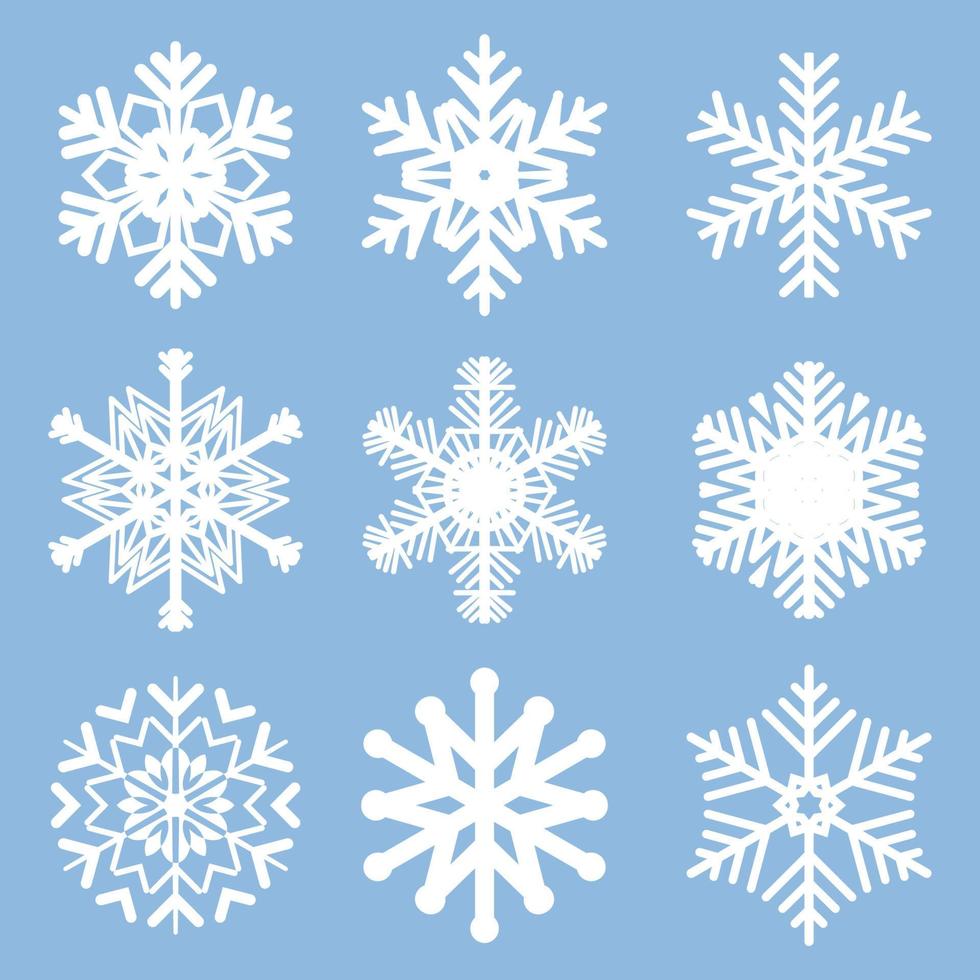 christmas snowflake collection vector