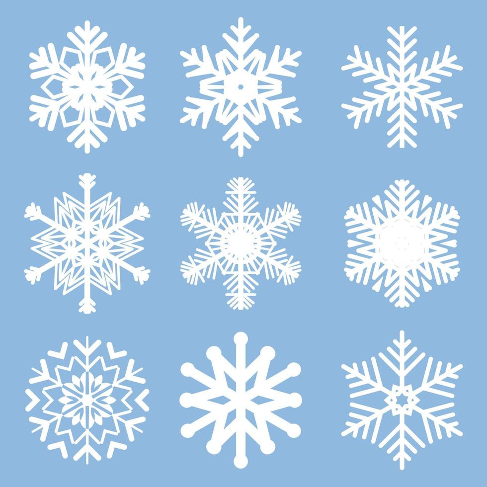 christmas snowflake collection vector