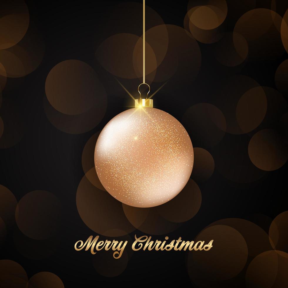 glittery gold Christmas bauble background vector