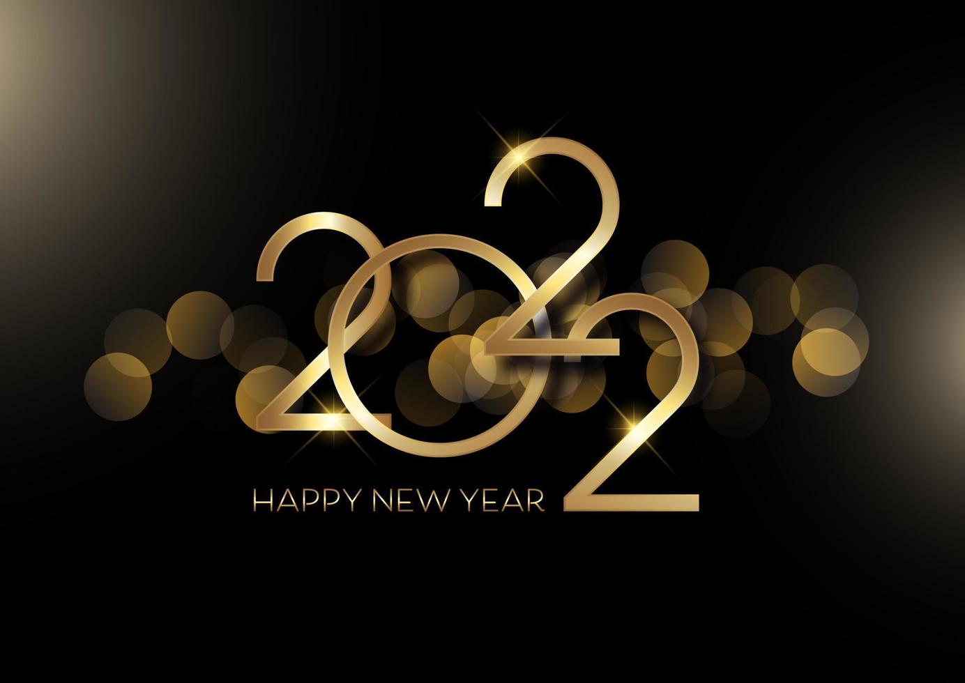 black and gold happy new year background vector