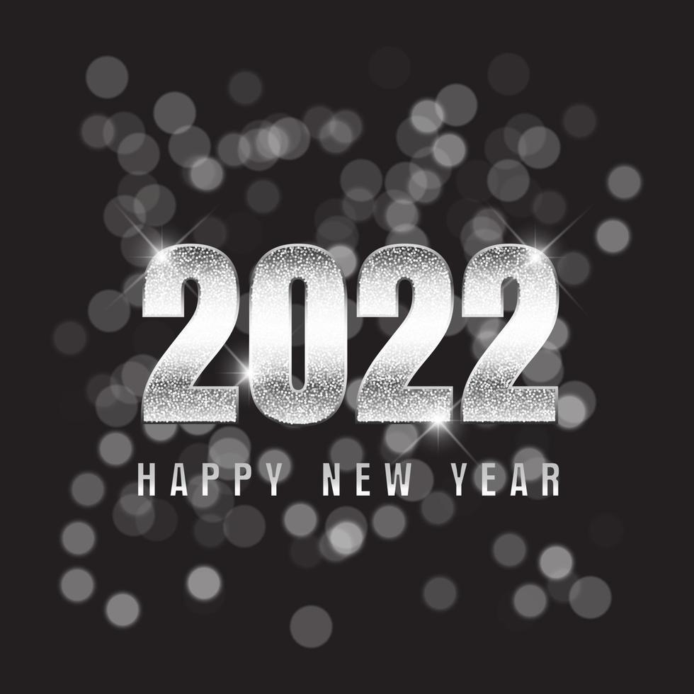 Silver and black Happy New Year background vector