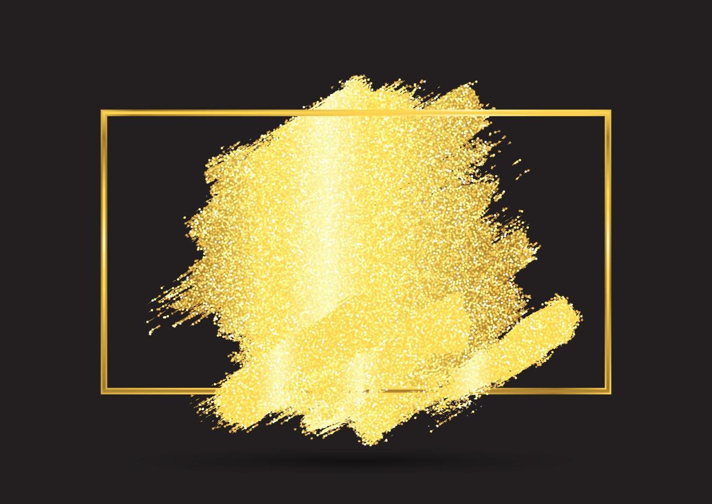 Glittery gold frame background vector