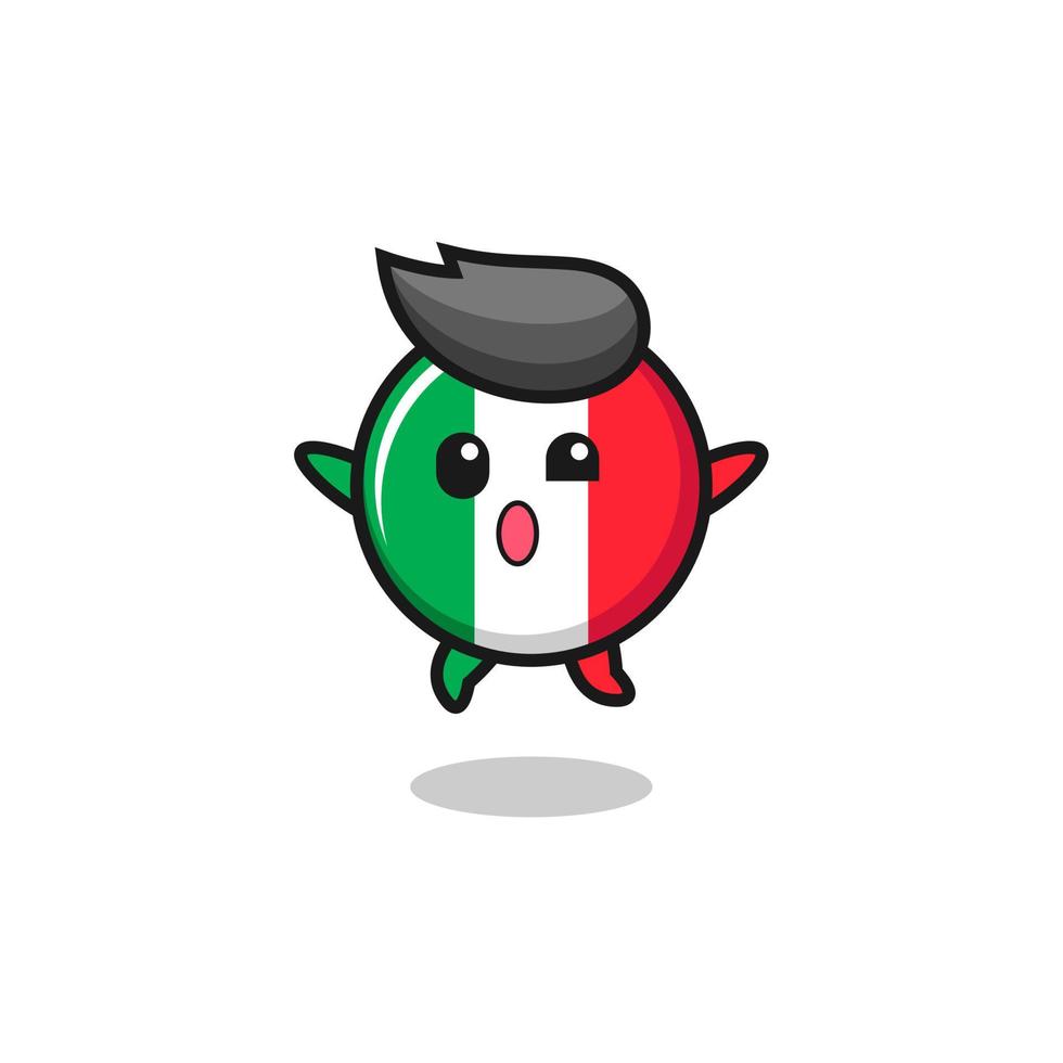 El personaje de la bandera de Italia está saltando gesto vector