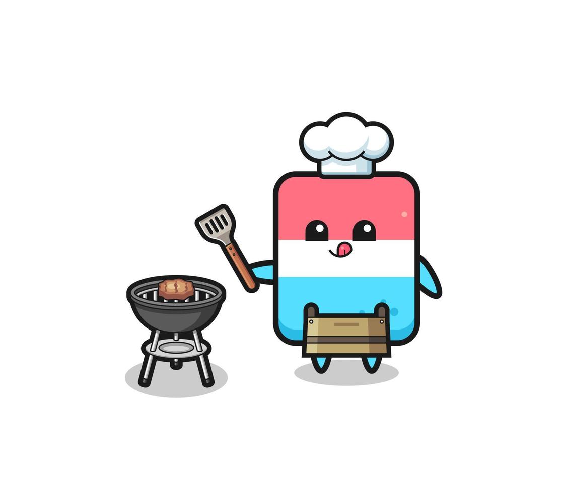 eraser barbeque chef with a grill vector