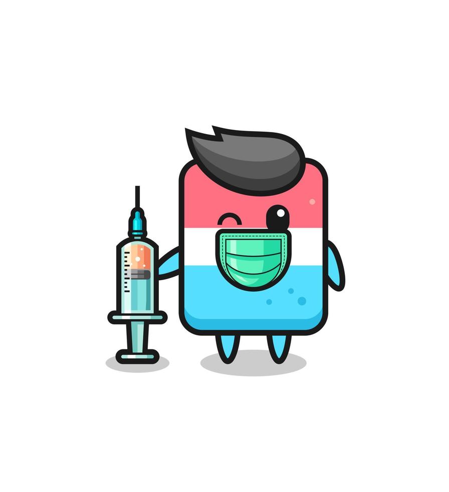 eraser mascot as vaccinator vector