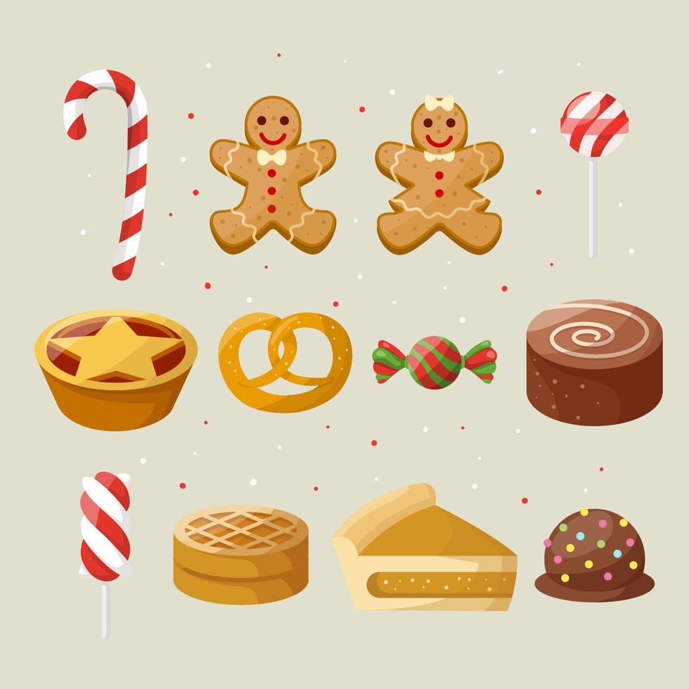 Chrismas Food Icon Collection vector