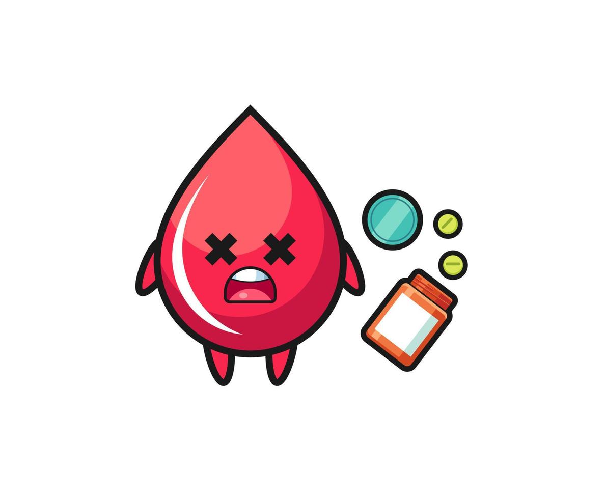 illustration of overdose blood drop character vector