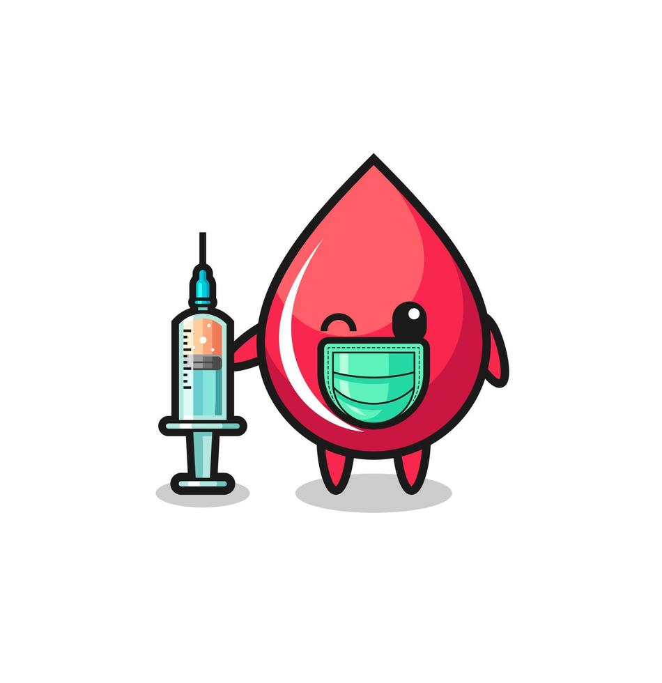 blood drop mascot as vaccinator vector