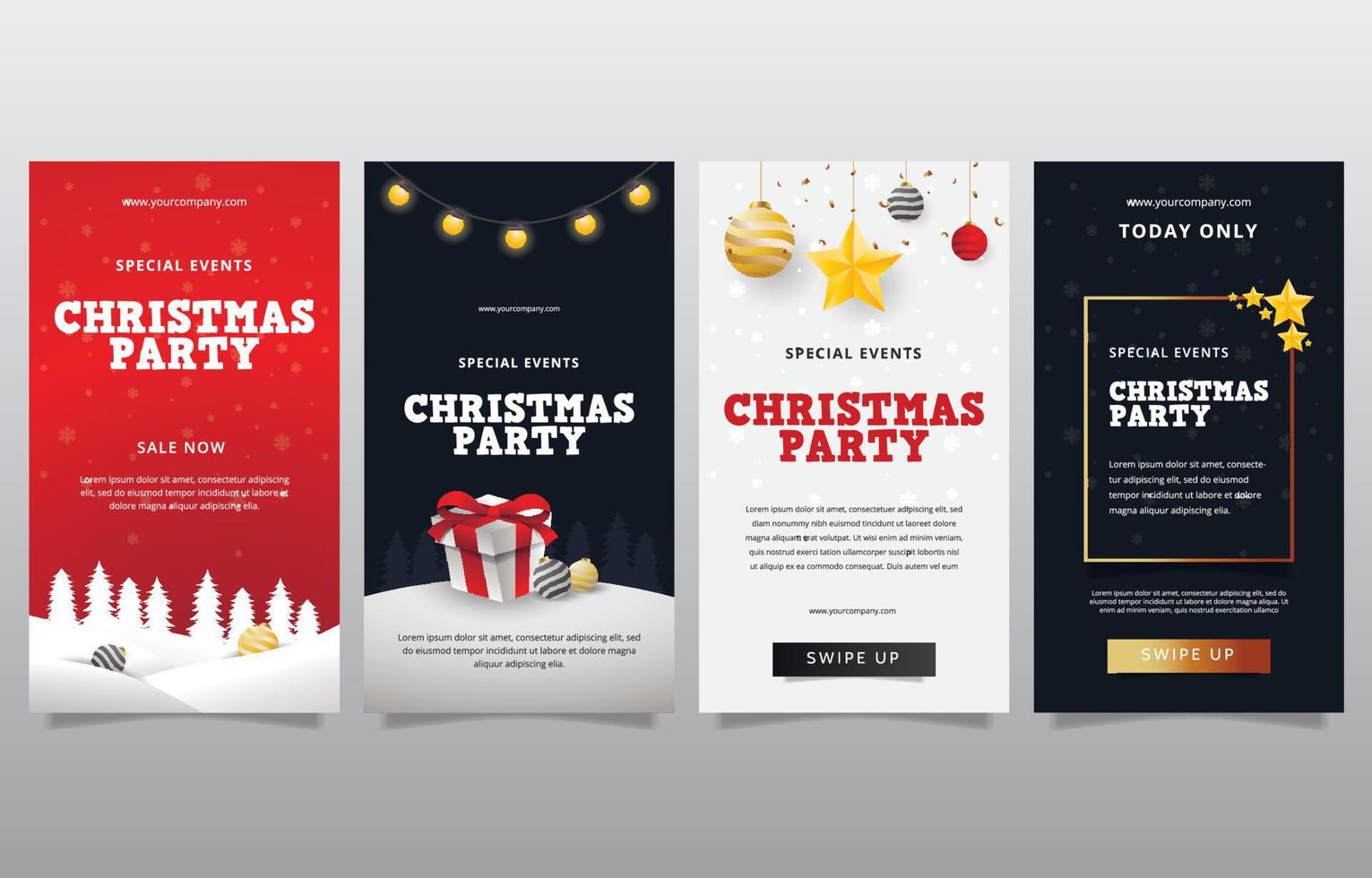 Christmas Social Media Set Template vector