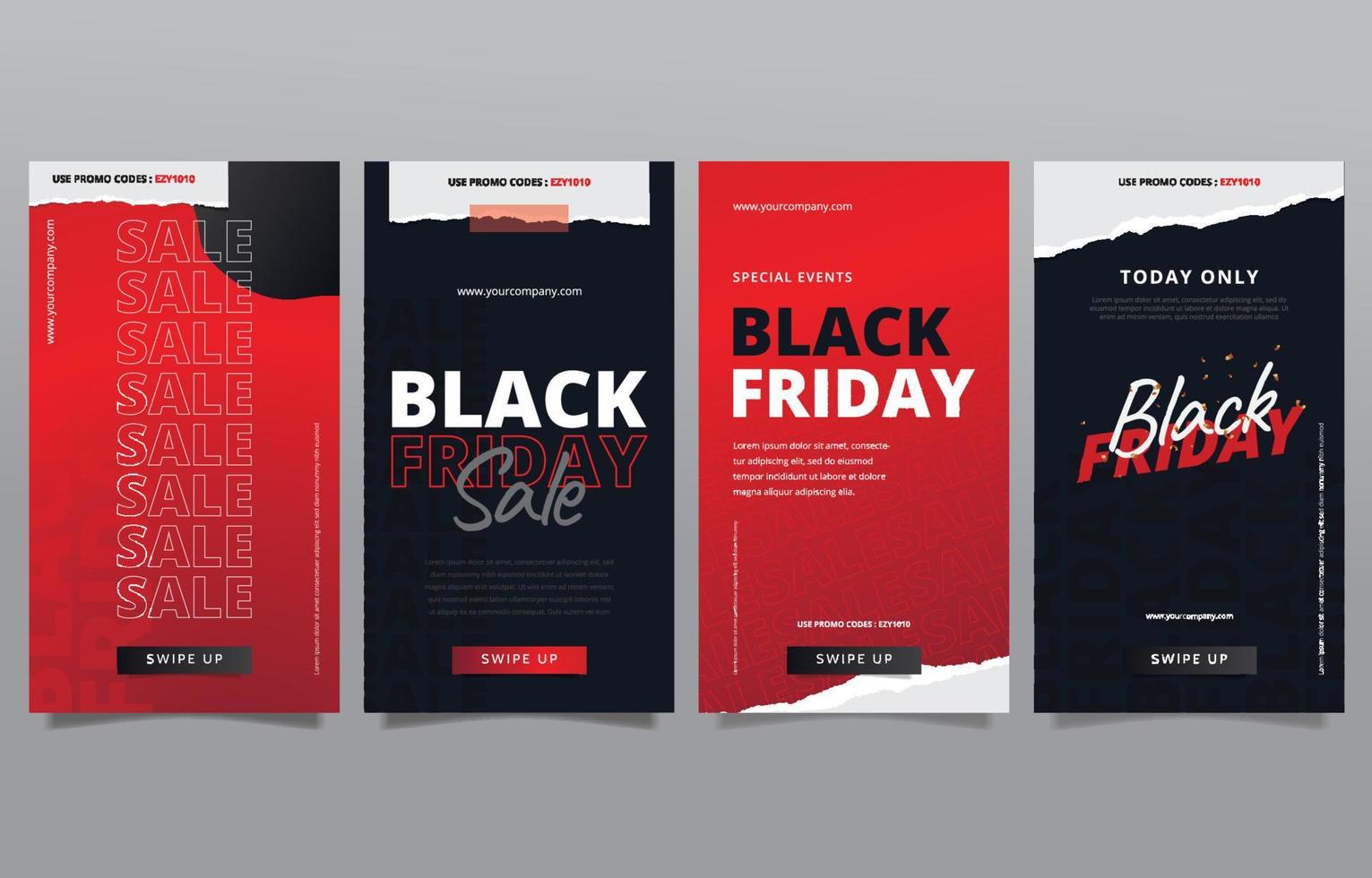 Black Friday Sale Social Media Story and Post vector