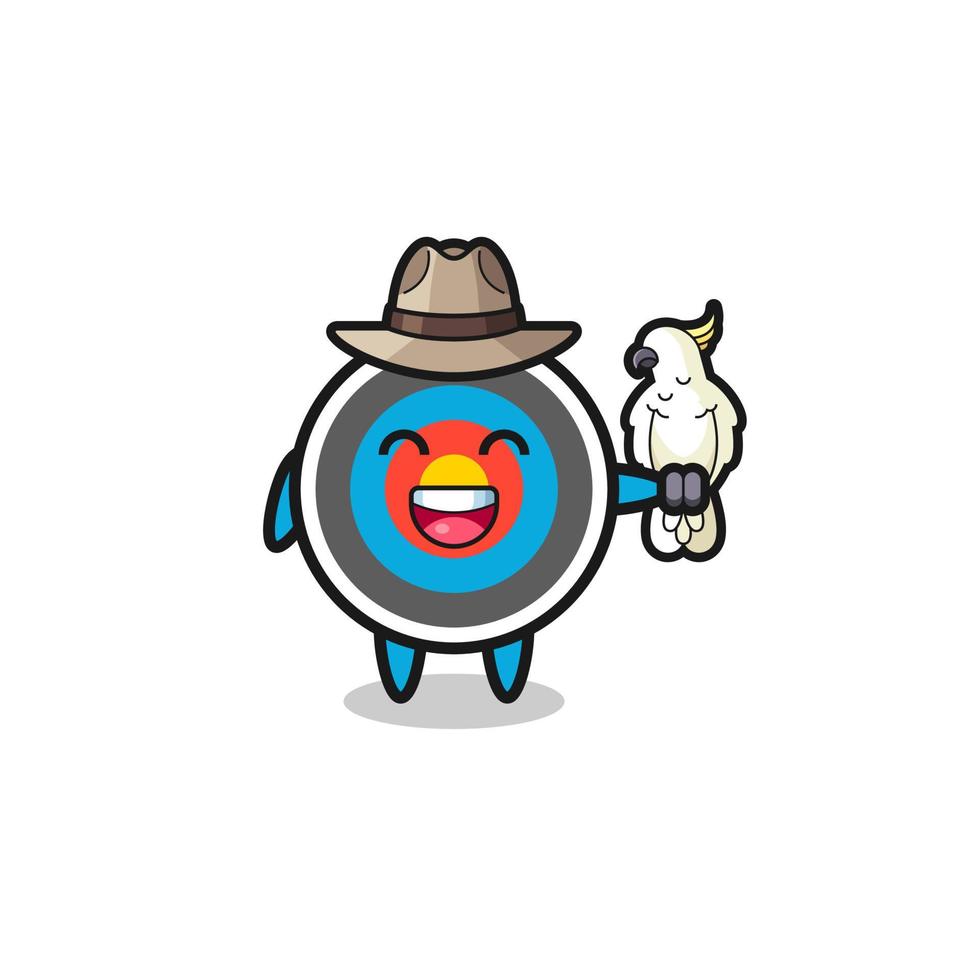 target archery zookeeper mascot with a parrot vector