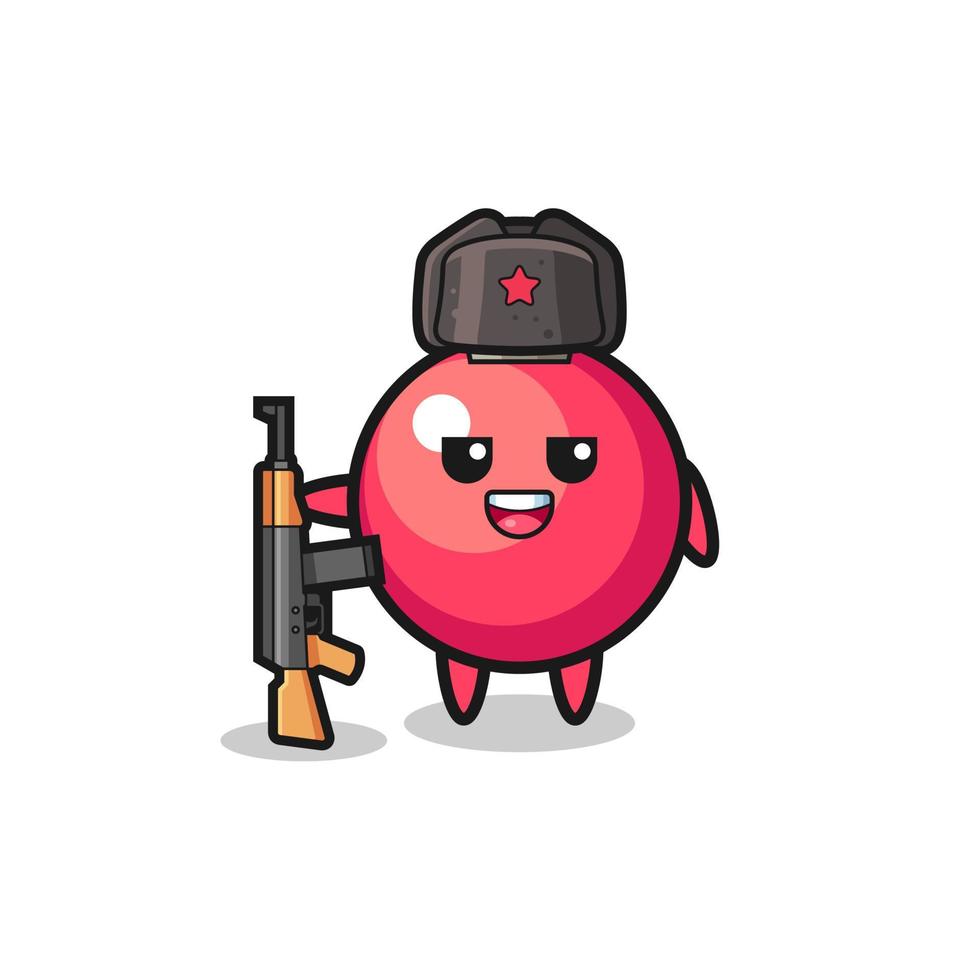 cute cranberry cartoon as Russian army vector