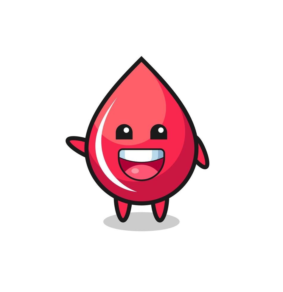 happy blood drop cute mascot character vector