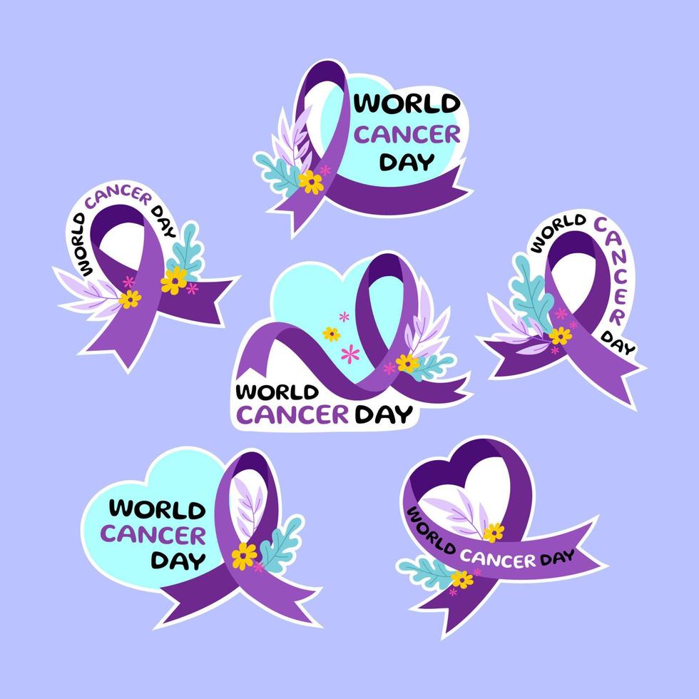 World Cancer Day Purple Set vector