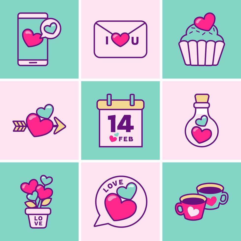 Simple Valentine Set vector