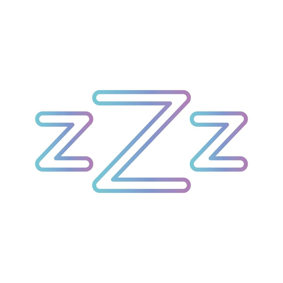 sleeping zzz letters gradient style icon vector design