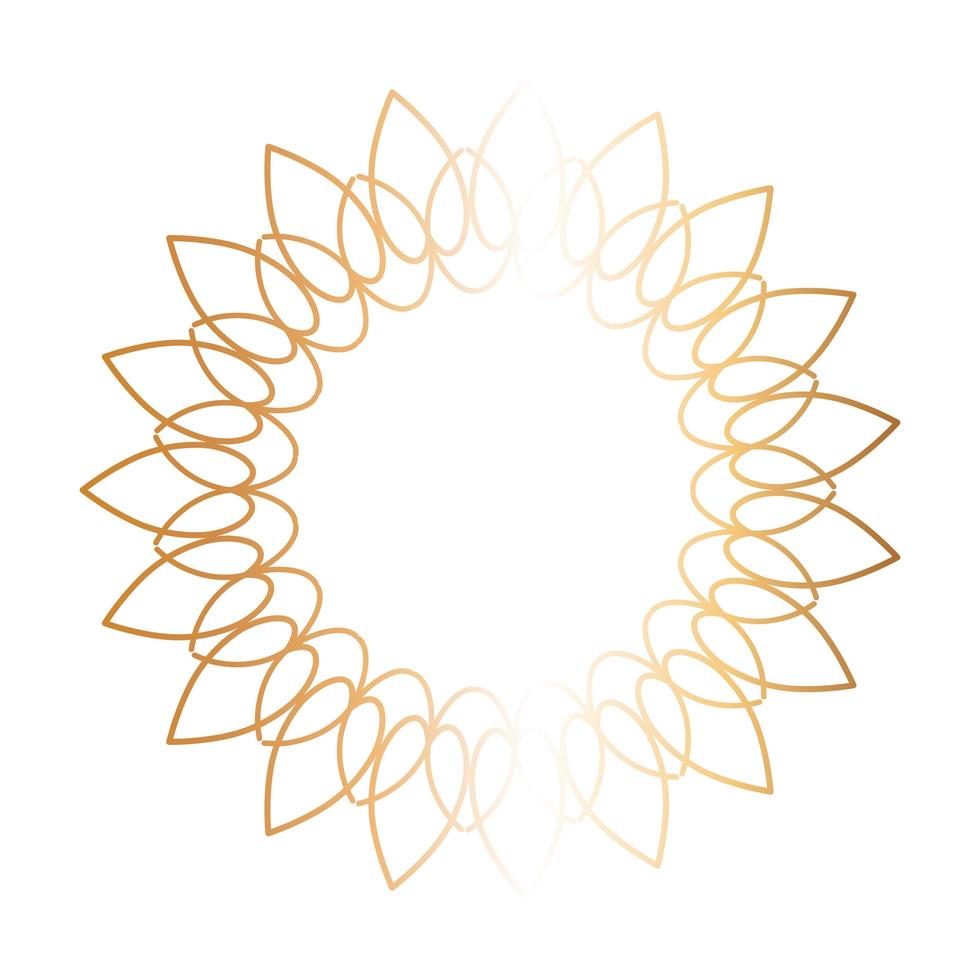 ornament in flower shaped gold vector design