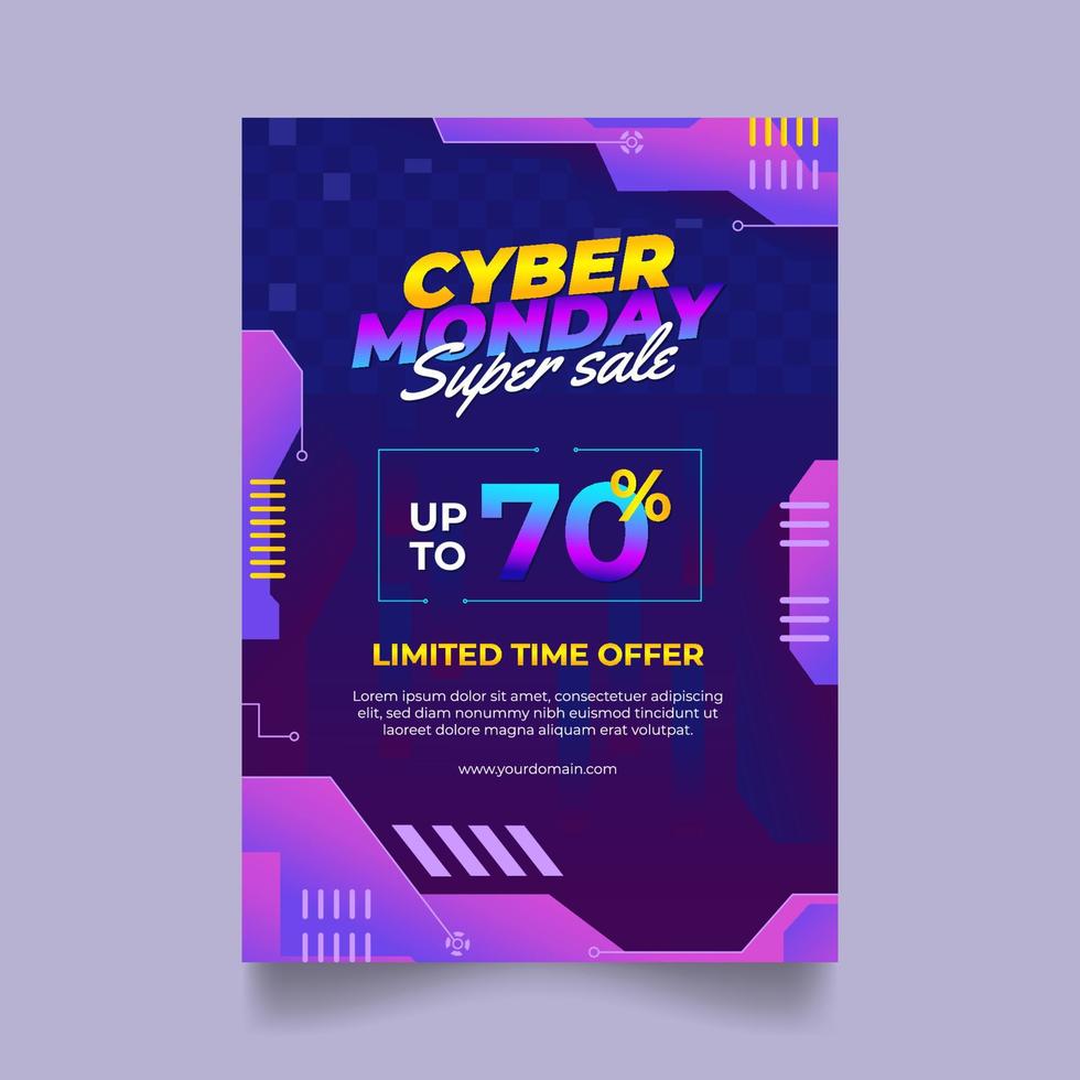 Cyber Monday Limited Time Offer Poster Concept vector