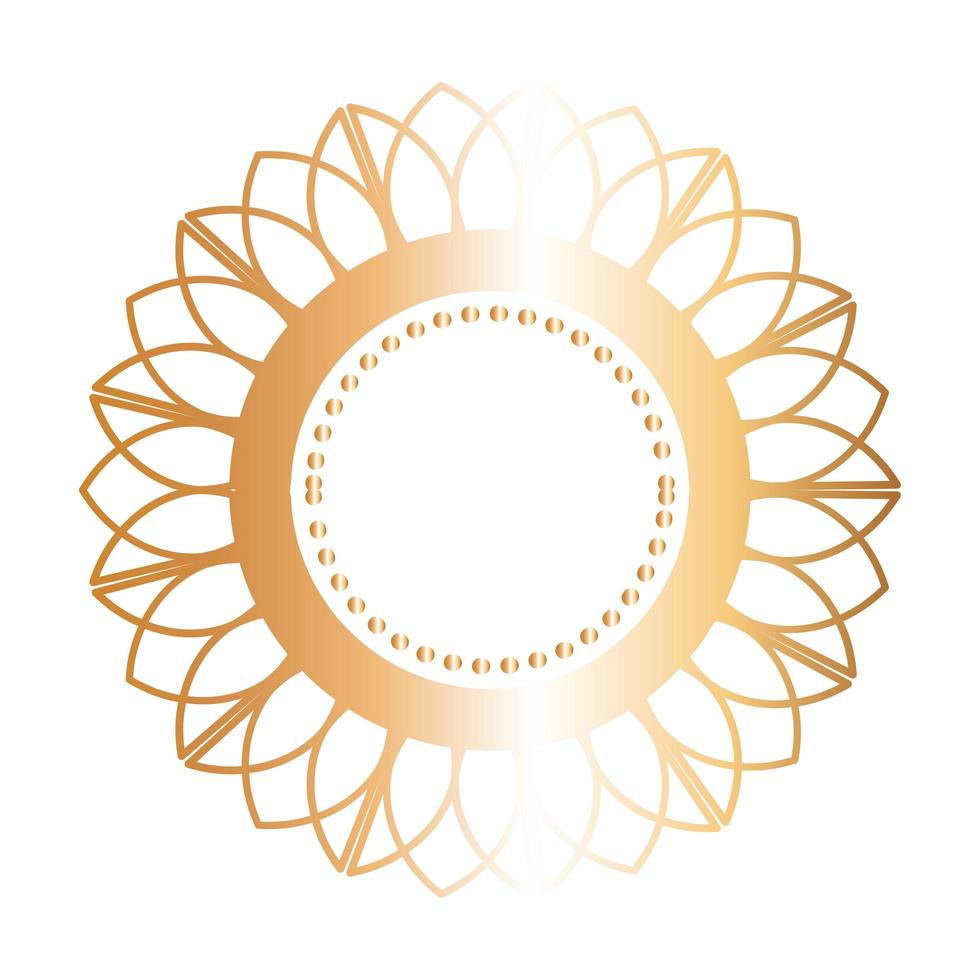 ornament in flower shaped gold vector design