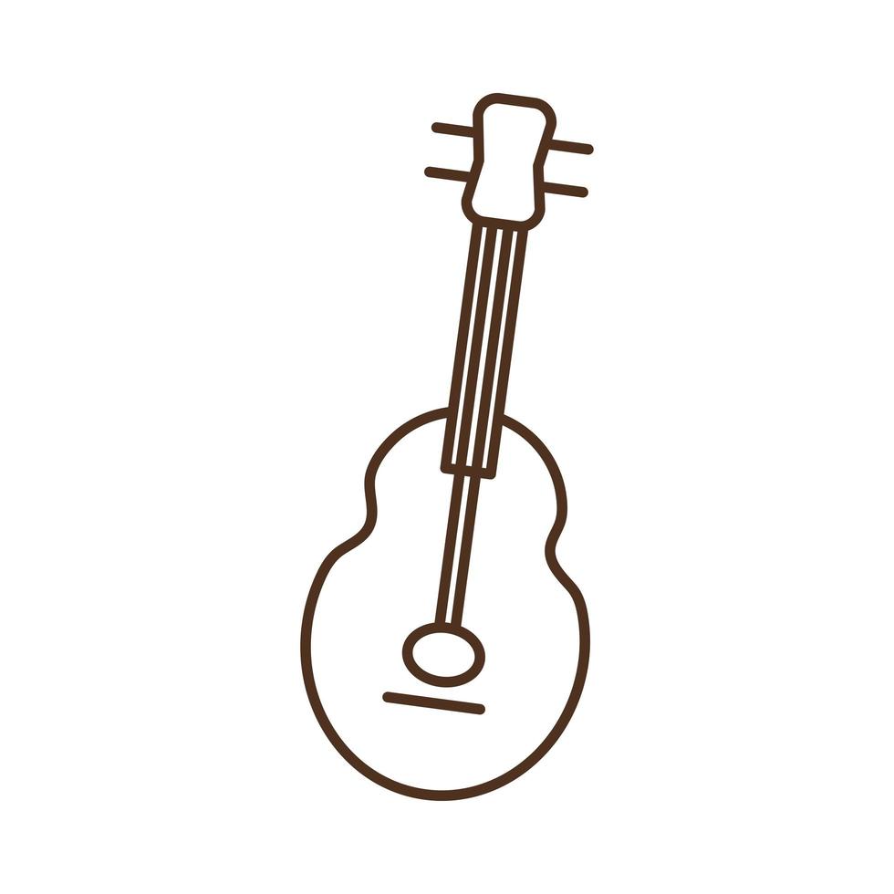 diseño de vector de icono de estilo de línea de instrumento de guitarra