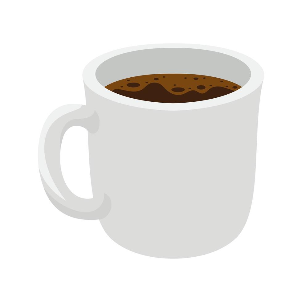 taza de café sobre fondo blanco vector