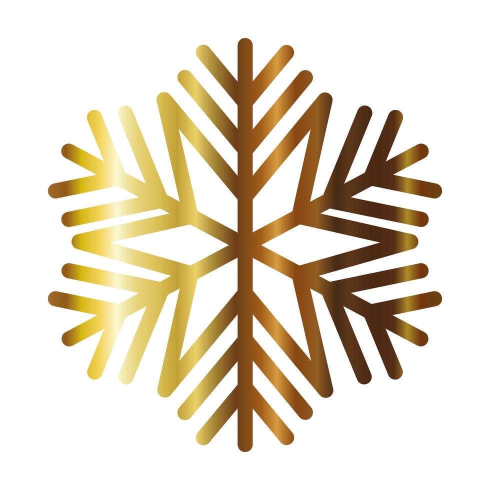 snowflake of color light gold over white background vector