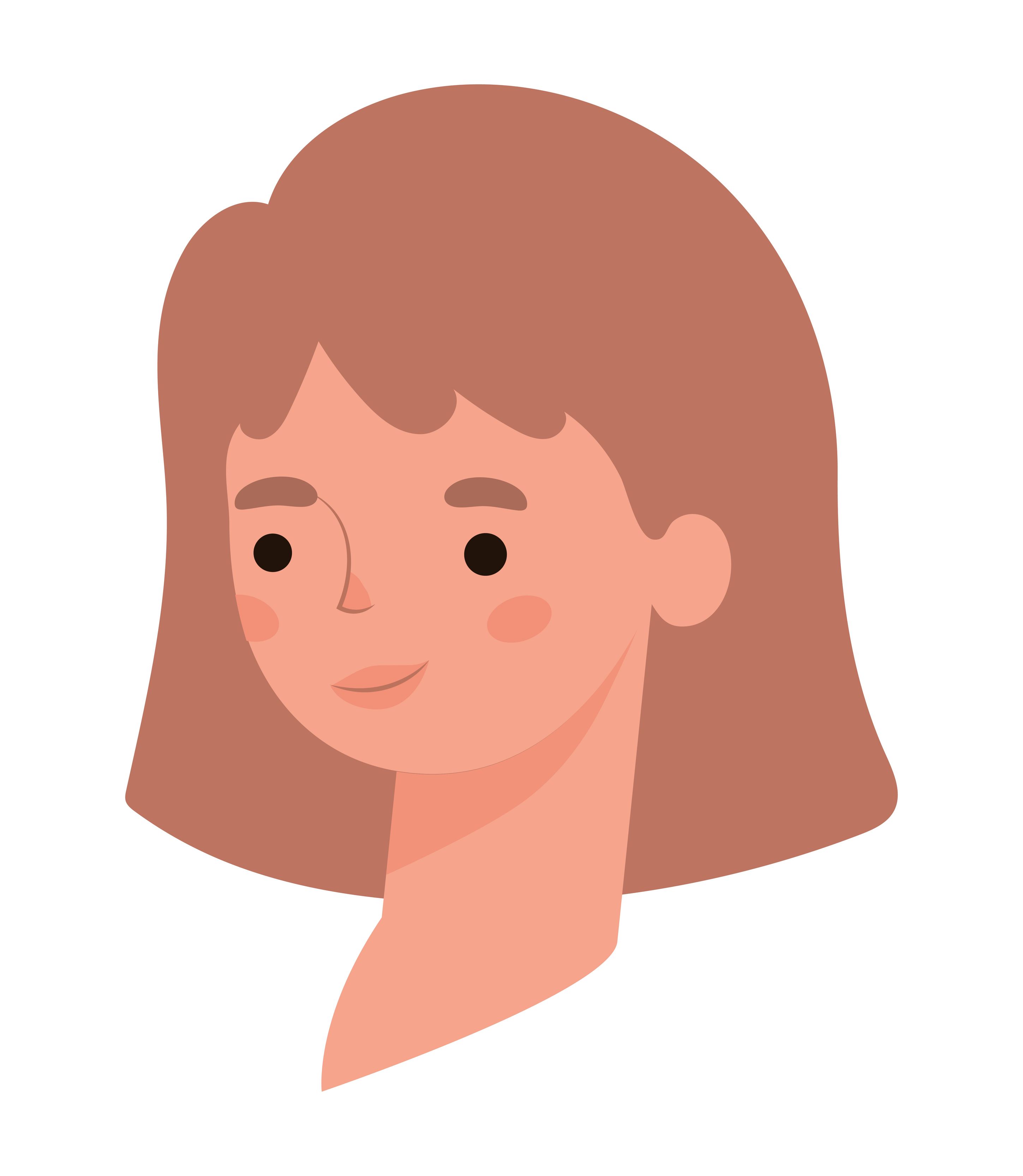 brown and short hair woman cartoon head vector design 4026948 Vector
