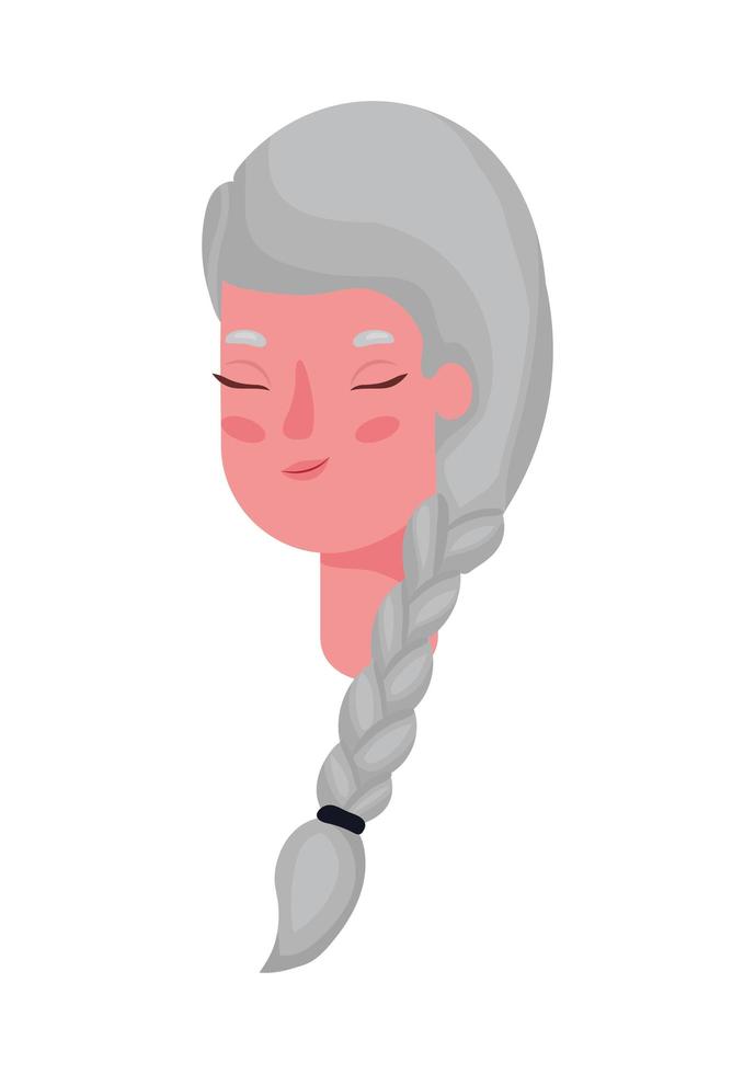 diseño de vector de cabeza de dibujos animados de mujer senior