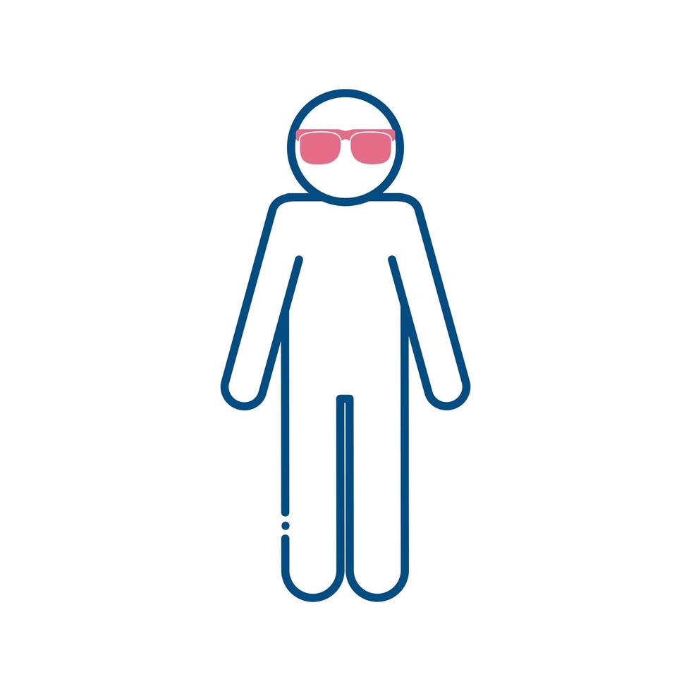 blind man with glasses line style icon vector design