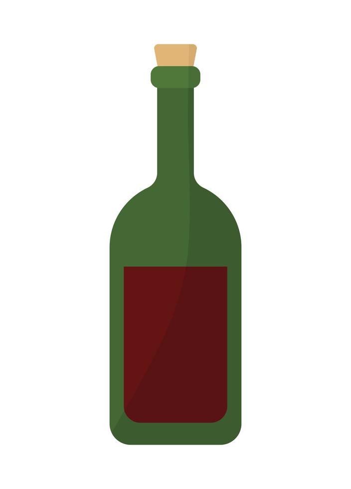 botella de vino con color verde vector