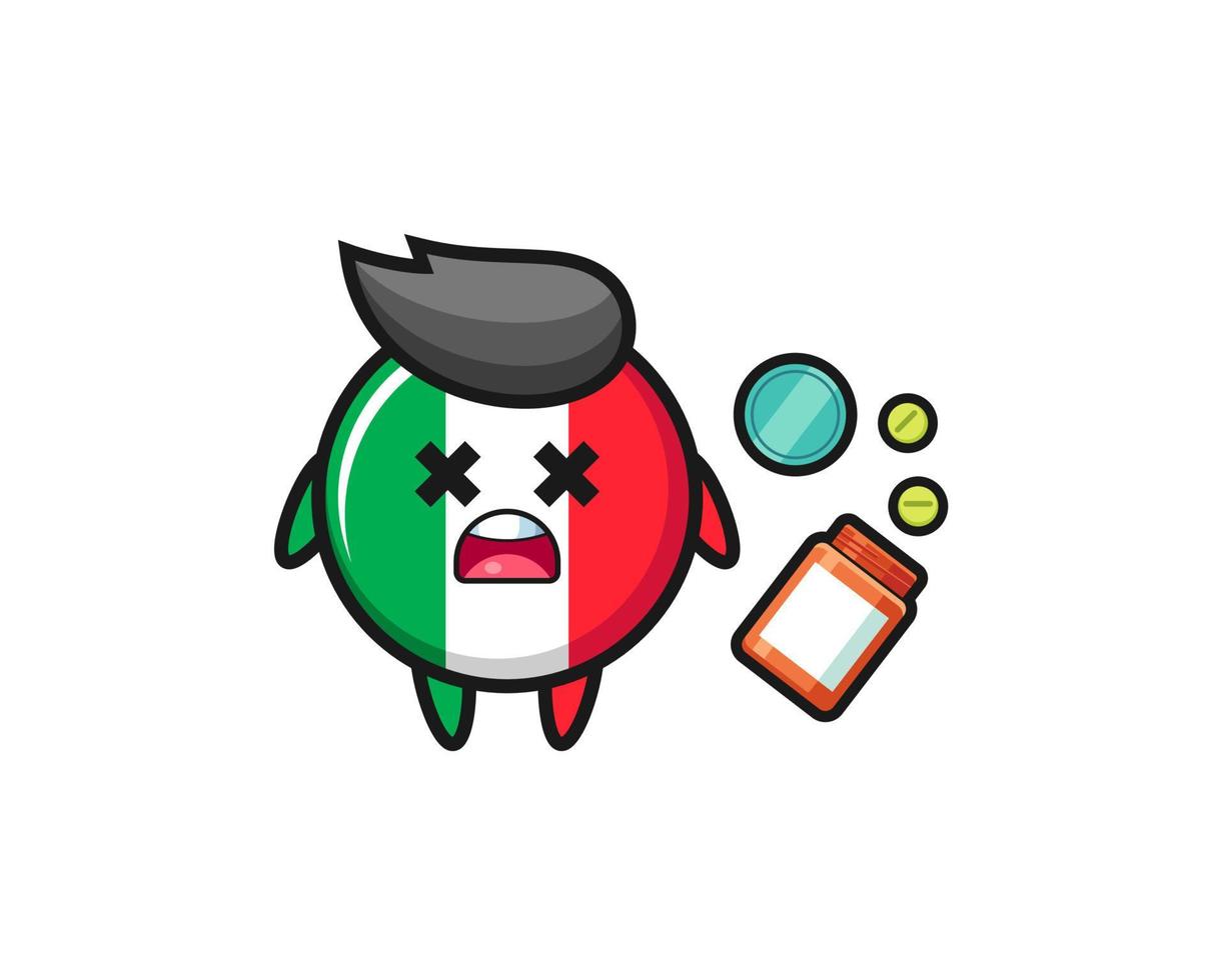 illustration of overdose italy flag character vector