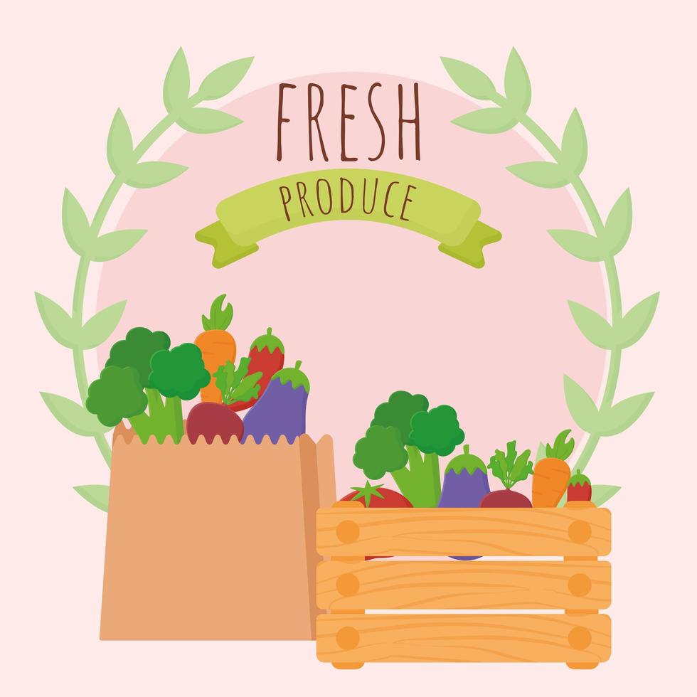 poster of fresh produce vector