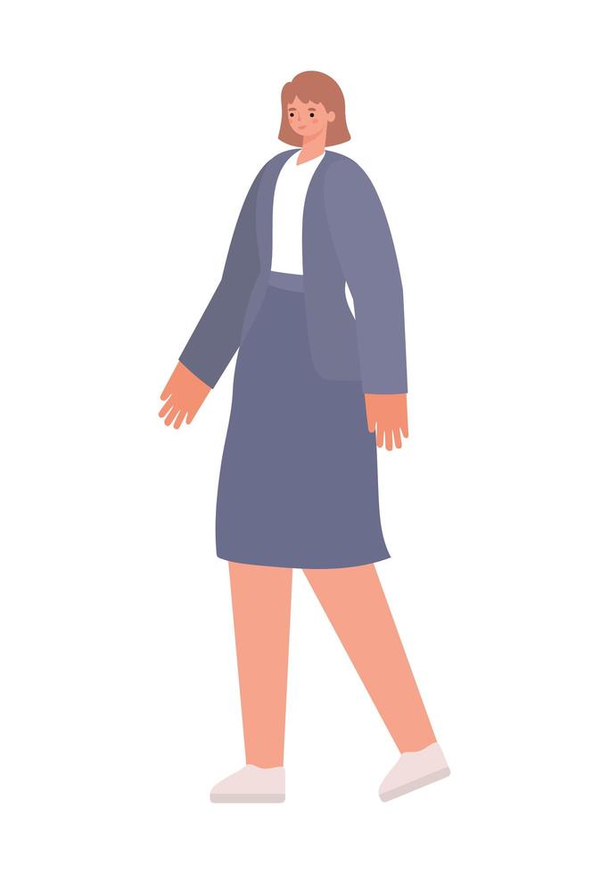 woman cartoon with skirt vector design