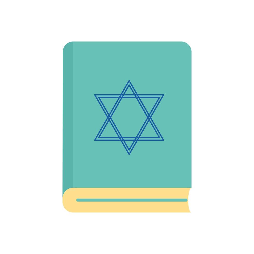 diseño de vector de icono de estilo plano de libro de torá judía