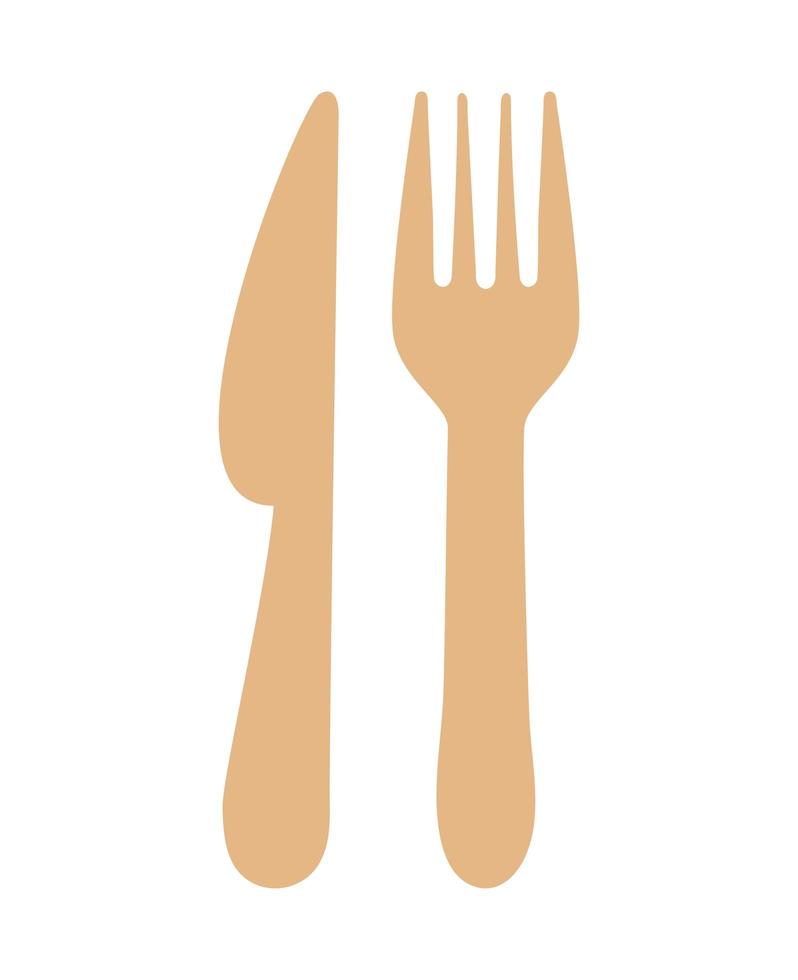 wooden cutlery design vector